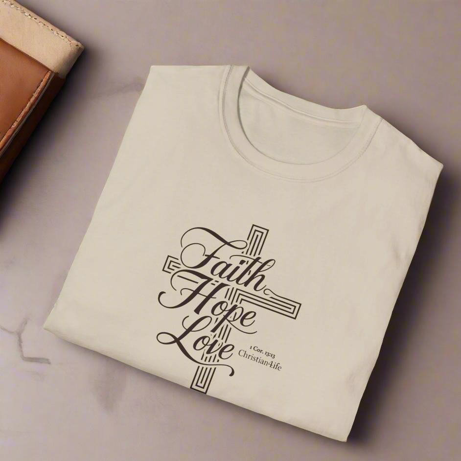 Unisex "Faith, Hope, Love" Christian Cotton Softstyle T-Shirt