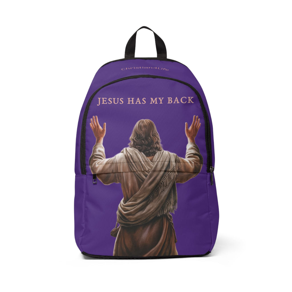 "Jesus Has My Back" Christian Backpack (Choose Purple Shade)