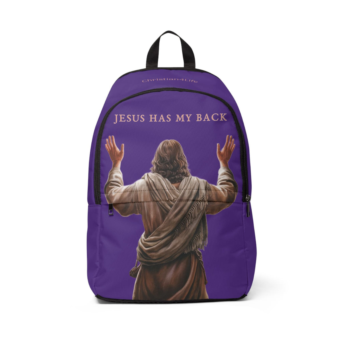 "Jesus Has My Back" Christian Backpack (Choose Purple Shade)