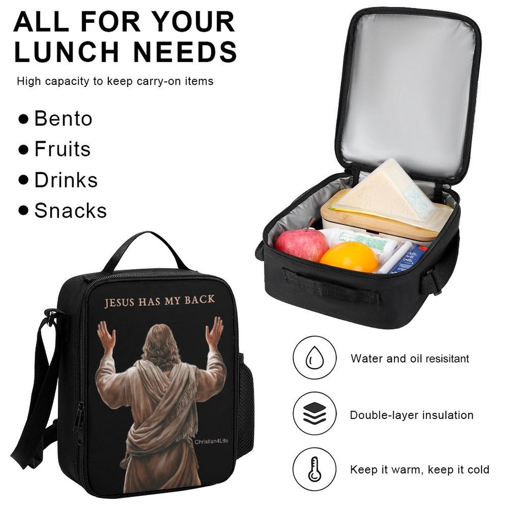 Jesus Has My Back - Three piece set combination Backpack, Lunch Bag and Small Case