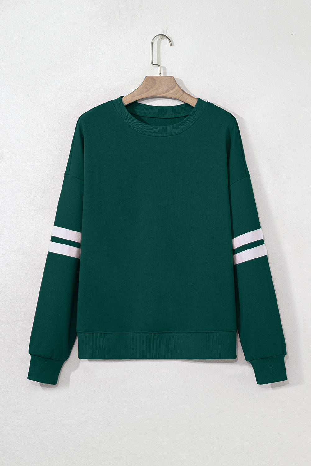 Coffee Varsity Striped Detail Drop Shoulder Oversized Sweatshirt