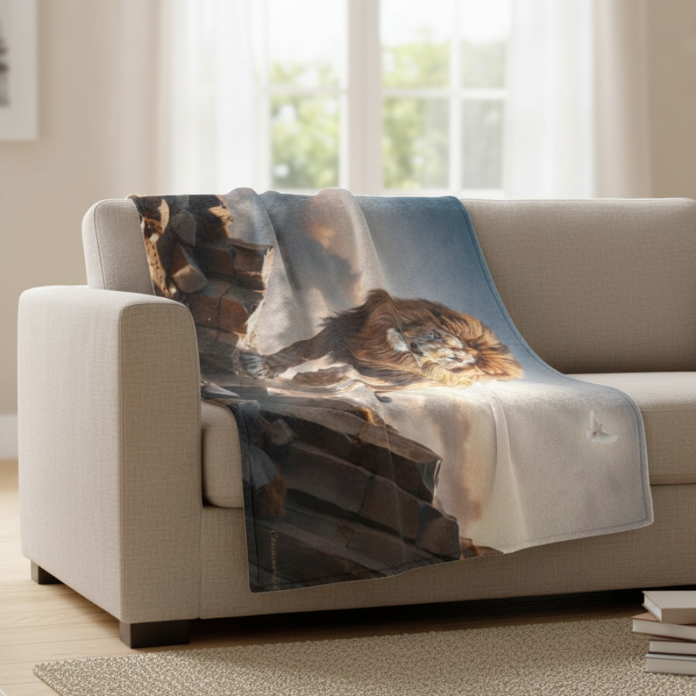 Lion of Judah and Holy Spirit Ultra Soft Micro Fleece Blanket (multiple sizes)
