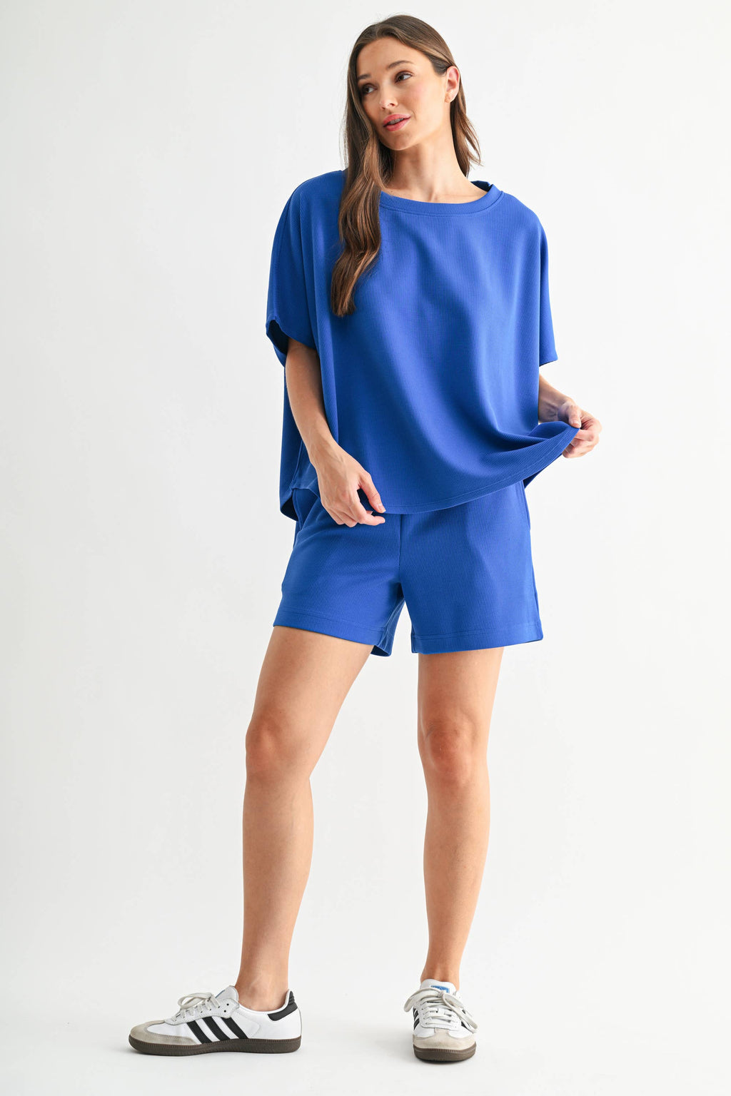 Luxe Sand Ribbed Lounge Shorts