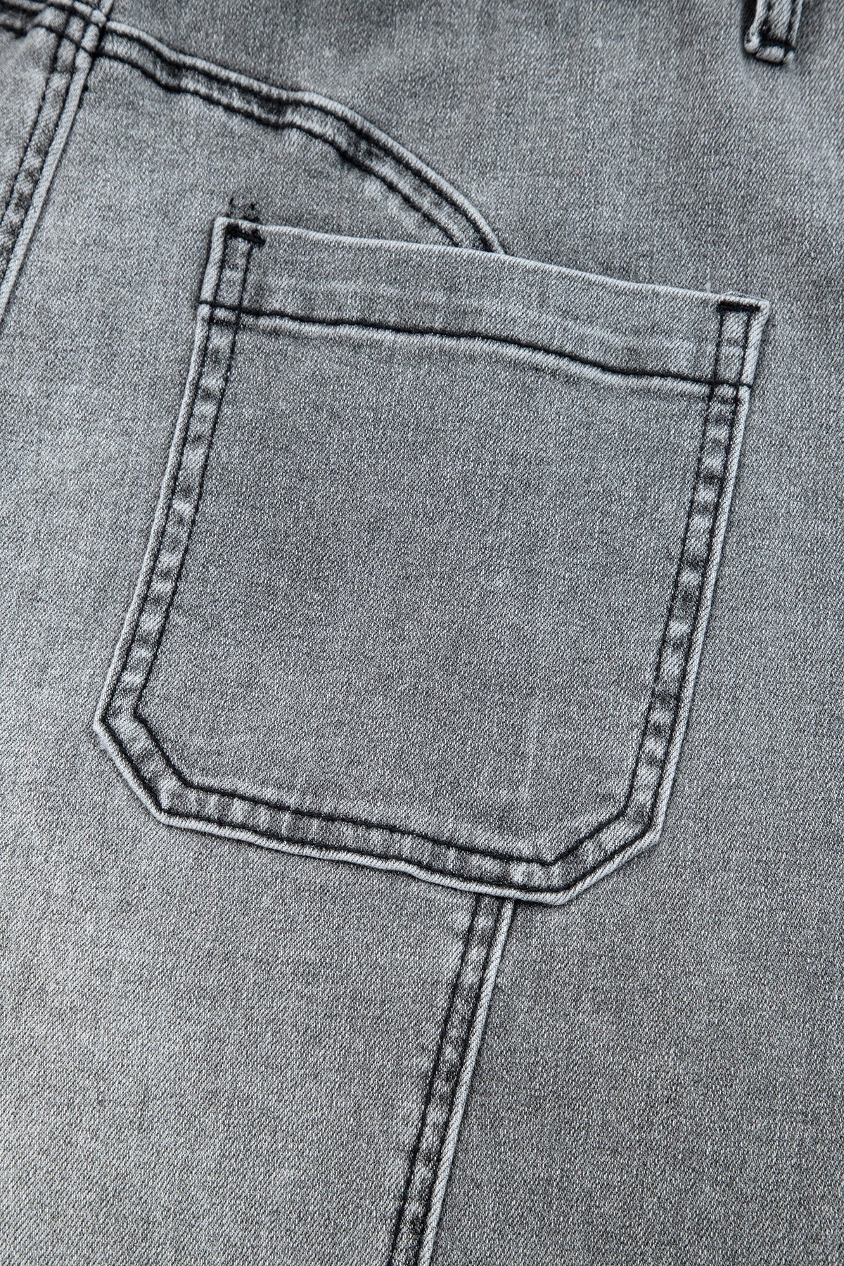 Prussian Blue Drawstring Seam Detail Raw Hem Wide Leg Denim Pants