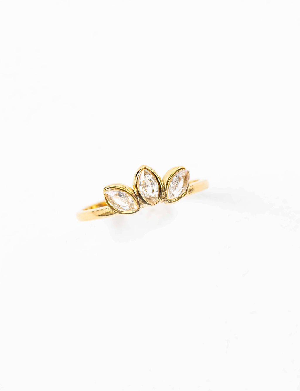 Slanted Marquise Adjustable Ring