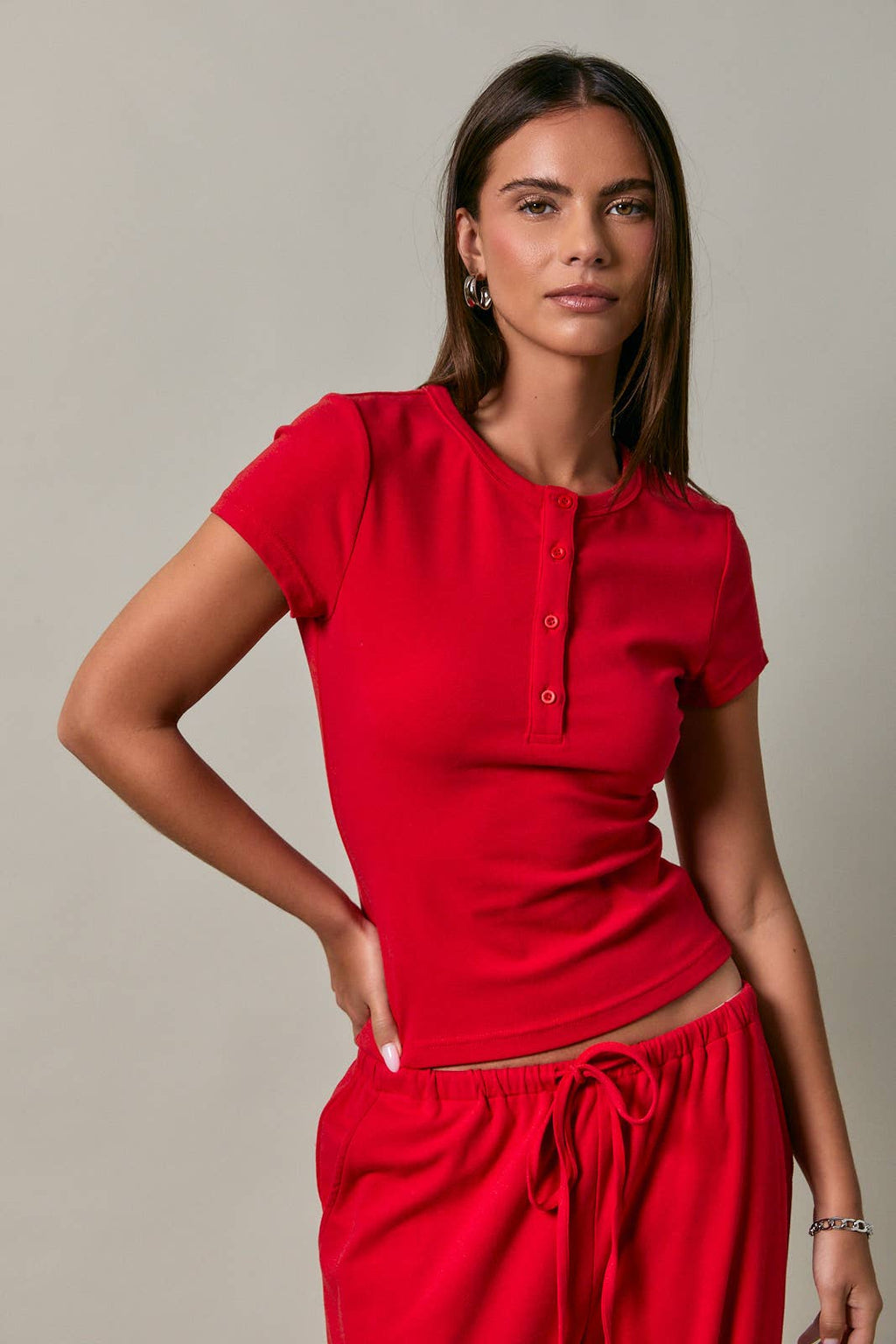 Andi Short Sleeve Henley T-Shirt