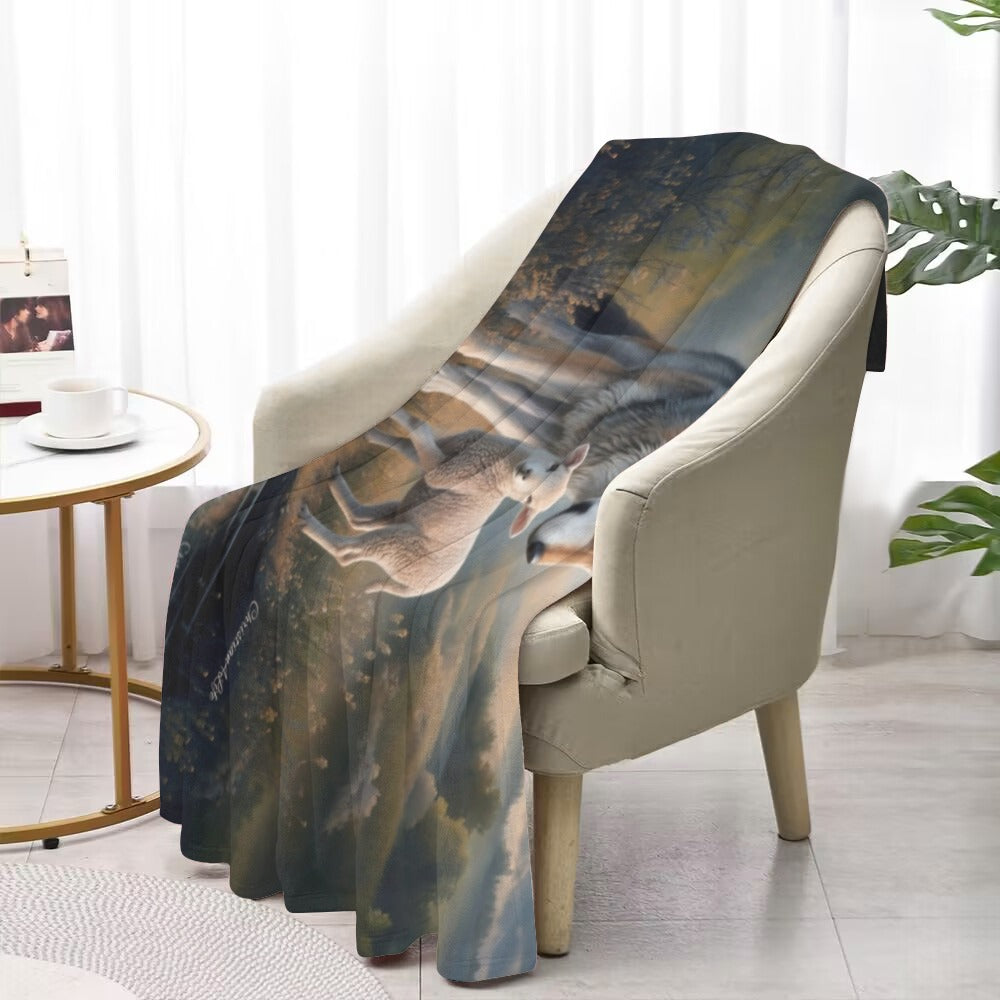 Wolf and Lamb Reflection Isaiah 11:6 Ultra-Soft Micro Fleece Blanket (multiple sizes)