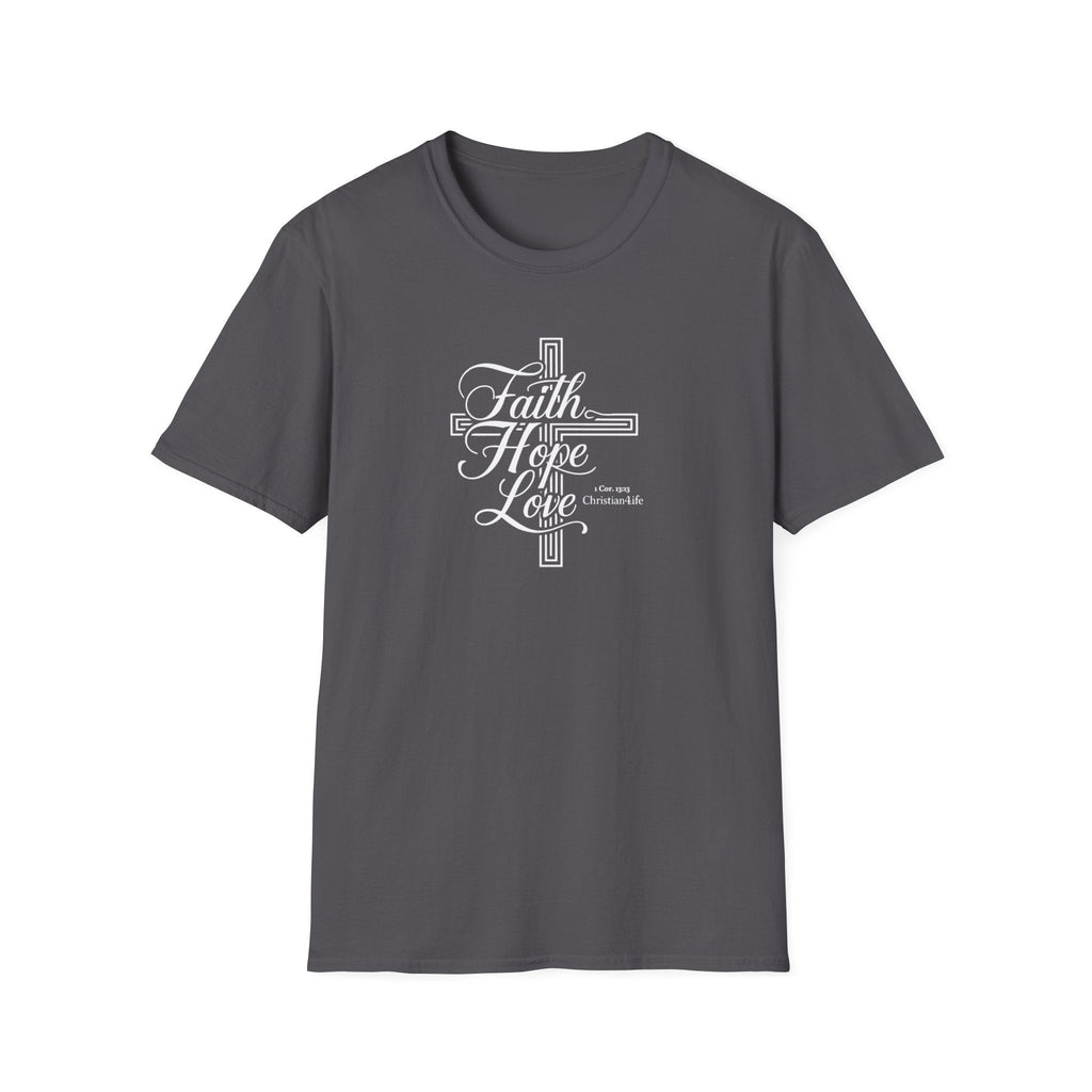 Unisex "Faith, Hope, Love" Christian Cotton Softstyle T-Shirt