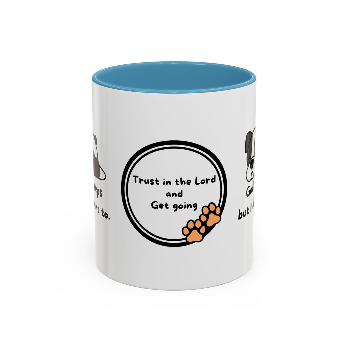 Christian "God never sleeps" 11 oz and 15oz Accent Mug, multiple colors, Christian Mug