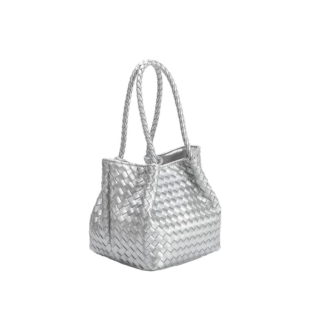 Anahi Silver Top Handle Bag