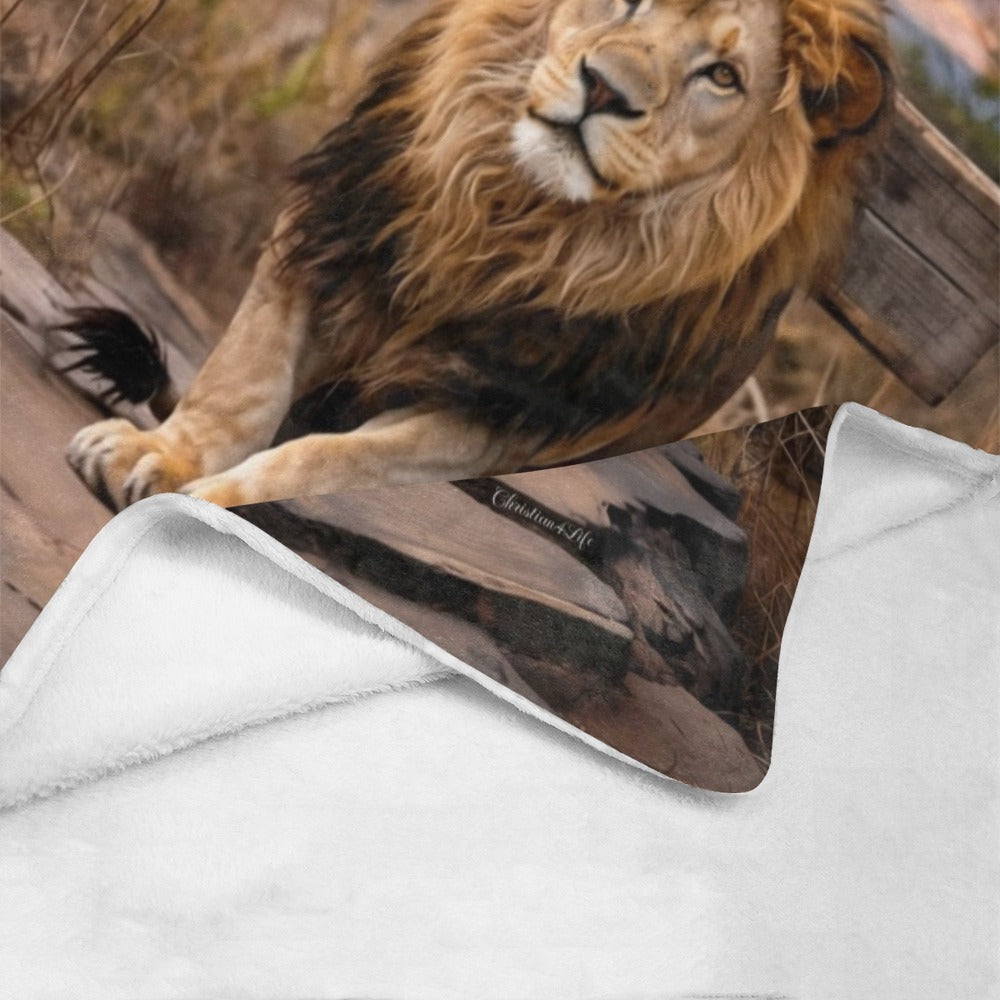 Lion of Judah, Rock and Cross - Ultra-Soft Micro Fleece Blanket (multiple sizes)