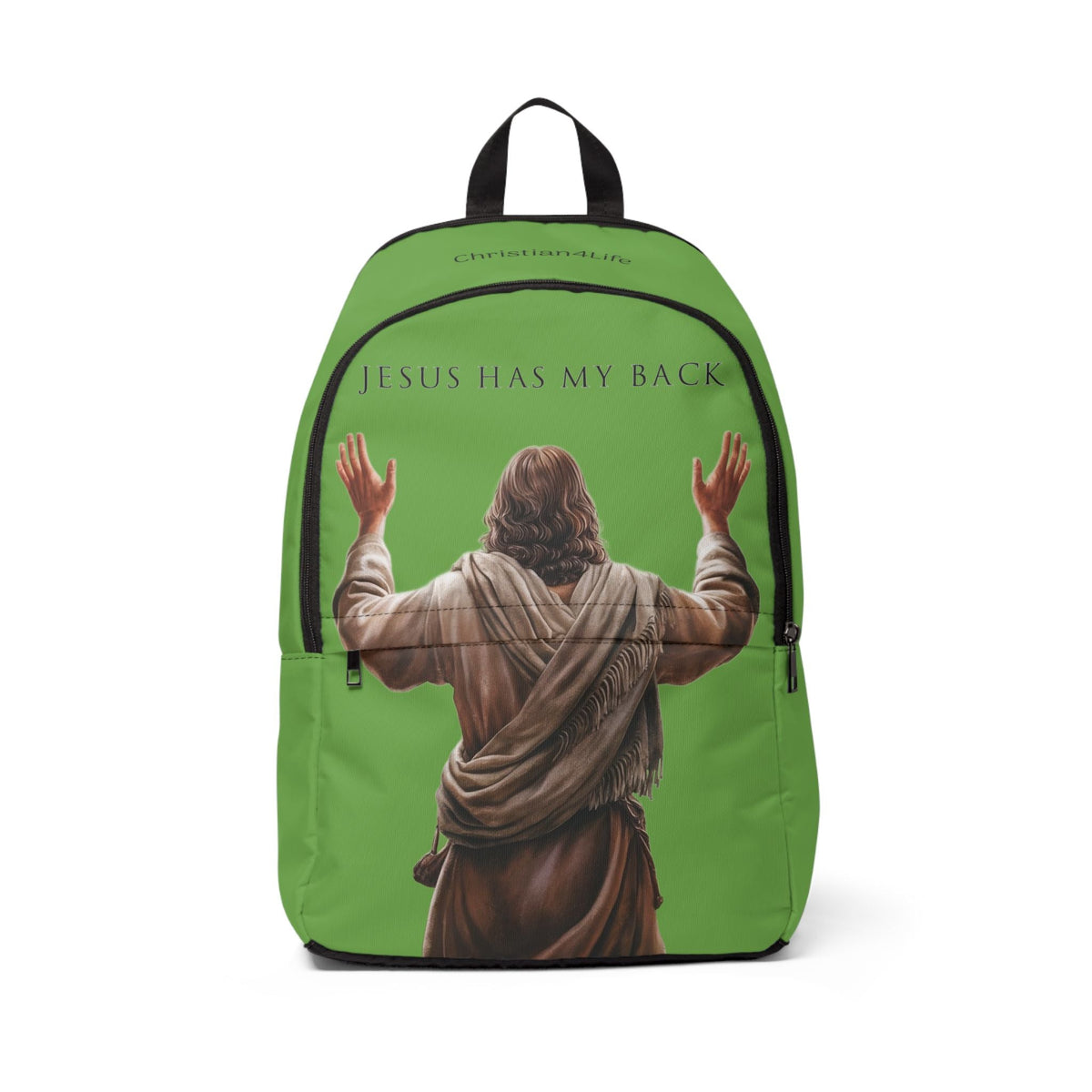 "Jesus Has My Back" Christian Backpack (Choose Green Shade)