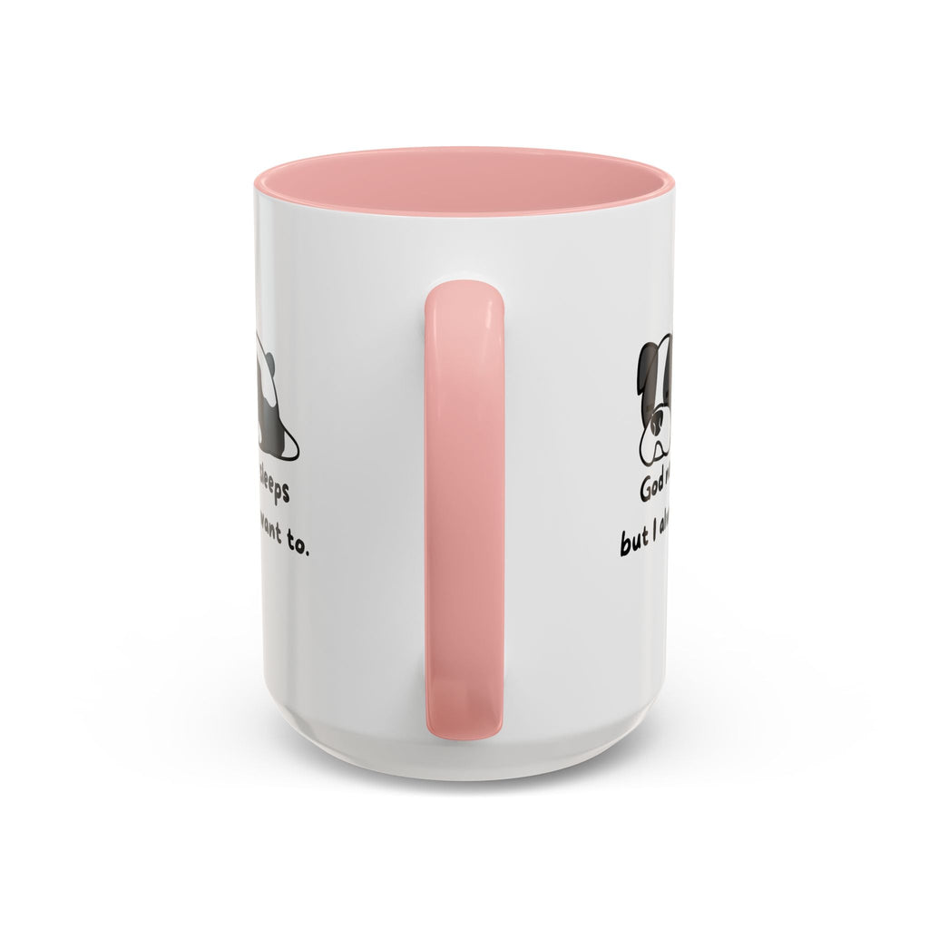 Christian "God never sleeps" 11 oz and 15oz Accent Mug, multiple colors, Christian Mug