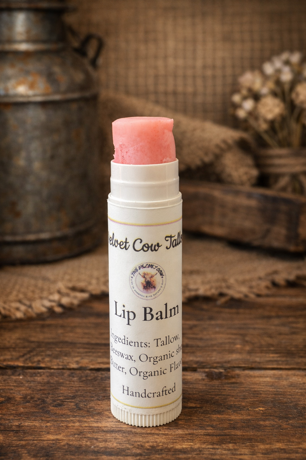Grass Fed Tallow Lip Balm, Natural Lip Moisturizer, Organic Hydrating Chapstick, Non-Toxic Lip Care