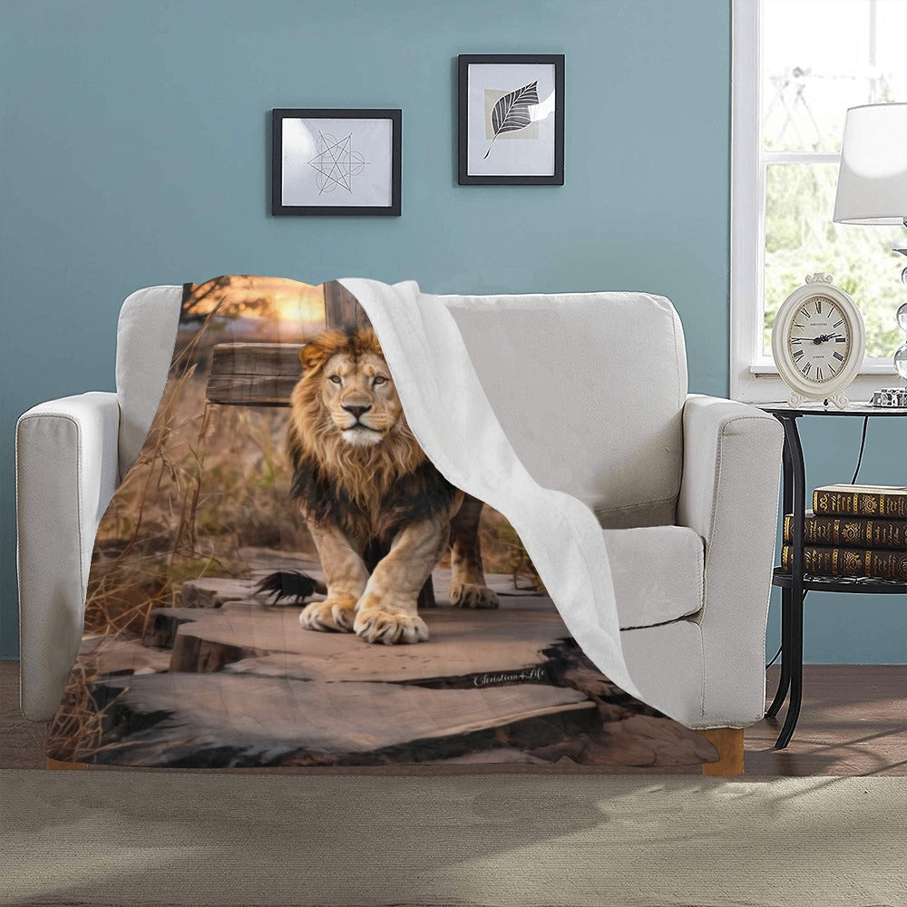 Lion of Judah, Rock and Cross - Ultra-Soft Micro Fleece Blanket (multiple sizes)