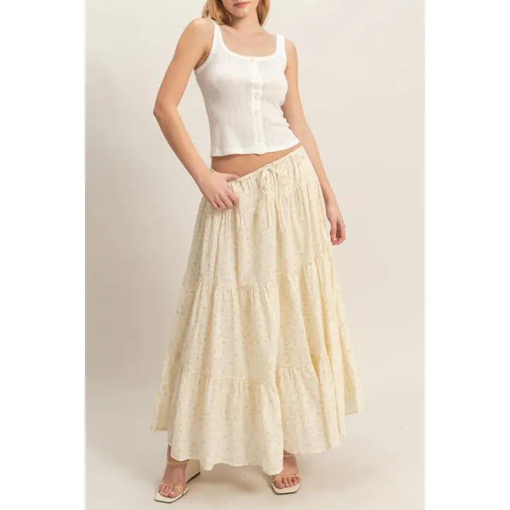 Maria Floral Tiered Midi Skirt