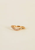 Gold Rings - Pave Wave - Champagne CZ