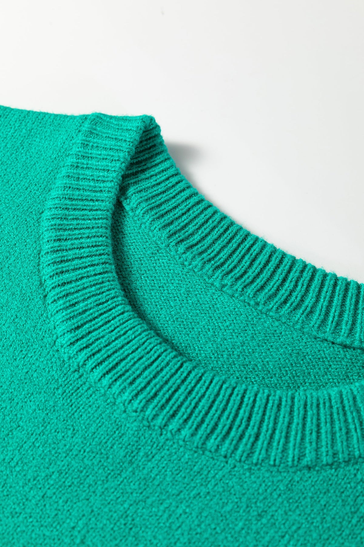 Bright Green Horse Bit Embroidered Loose Short Sleeve Sweater