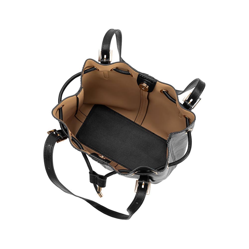 Sally Black Recycled Vegan Leather Shoulder Bag