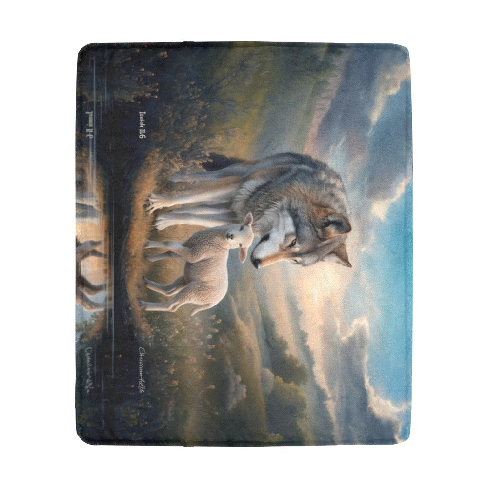 Wolf and Lamb Reflection Isaiah 11:6 Ultra-Soft Micro Fleece Blanket (multiple sizes)