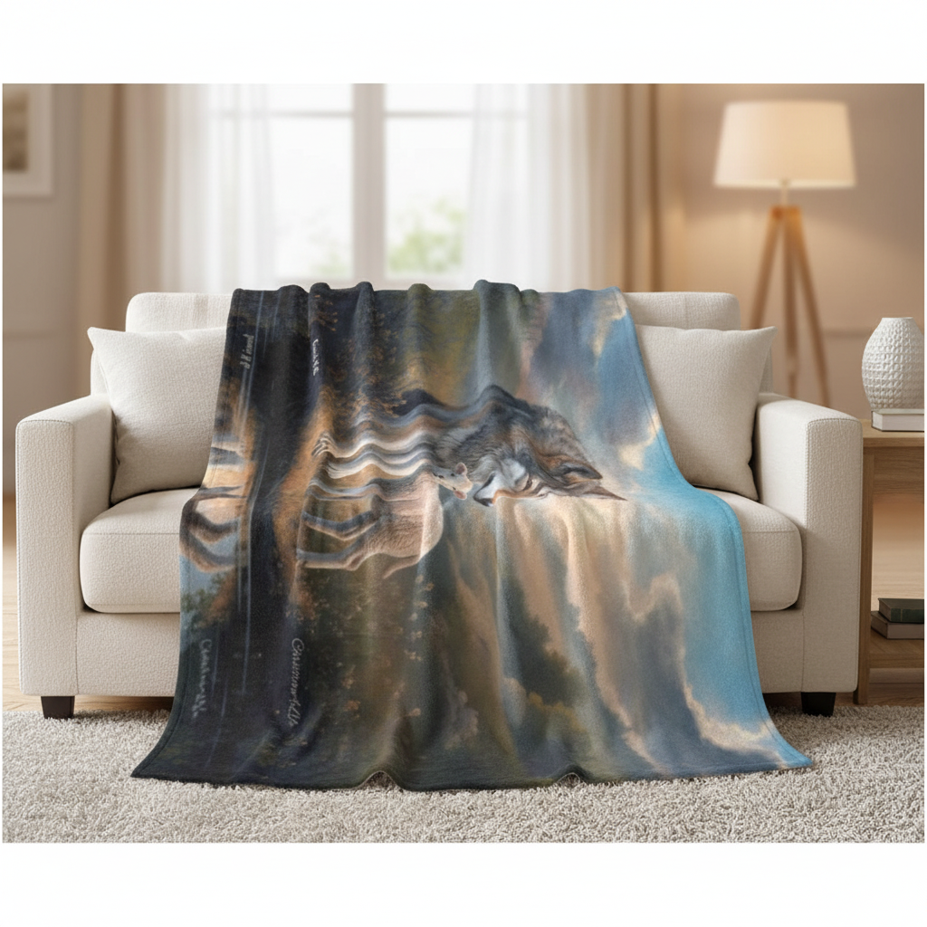 Wolf and Lamb Reflection Isaiah 11:6 Ultra-Soft Micro Fleece Blanket (multiple sizes)