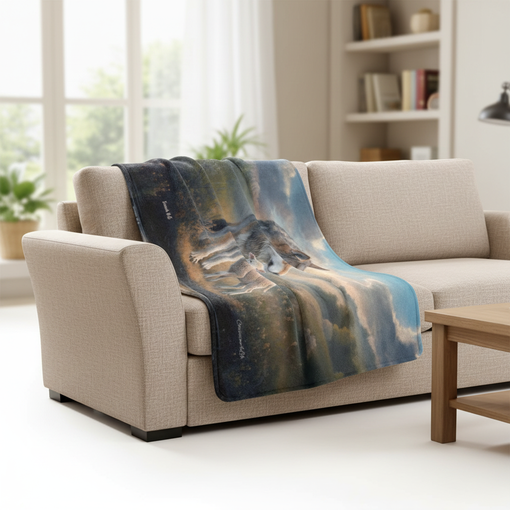 Wolf and Lamb Reflection Isaiah 11:6 Ultra-Soft Micro Fleece Blanket (multiple sizes)
