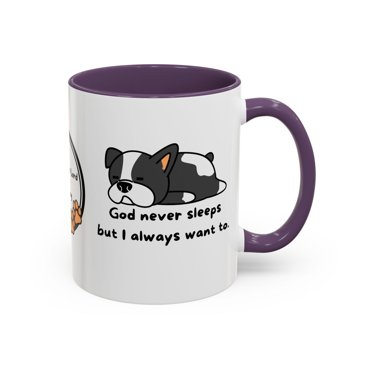 Christian "God never sleeps" 11 oz and 15oz Accent Mug, multiple colors, Christian Mug
