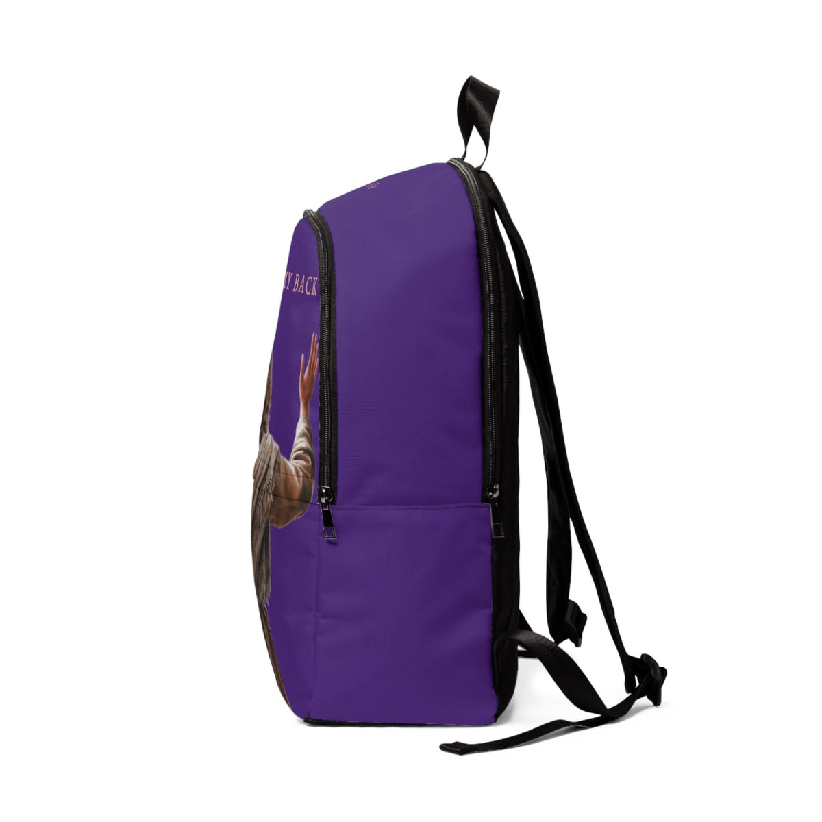 "Jesus Has My Back" Christian Backpack (Choose Purple Shade)