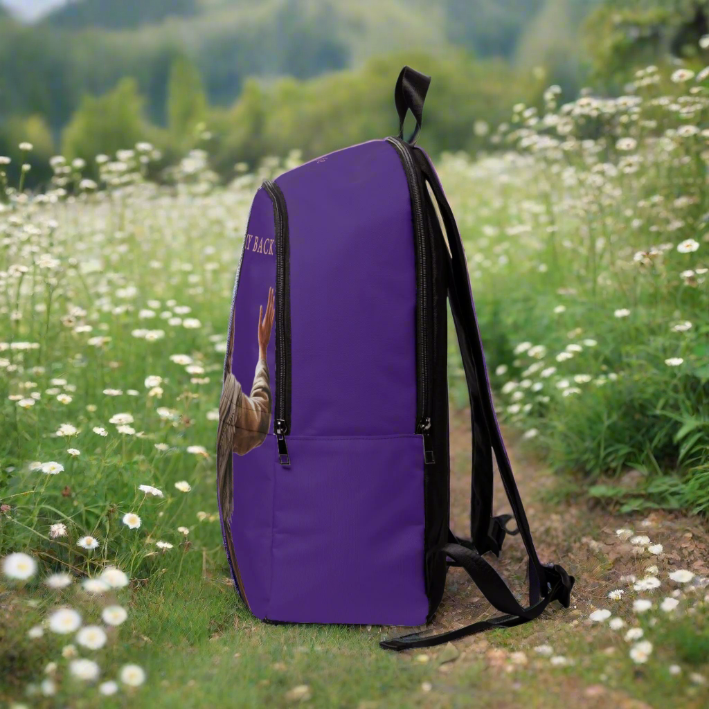 "Jesus Has My Back" Christian Backpack (Choose Purple Shade)