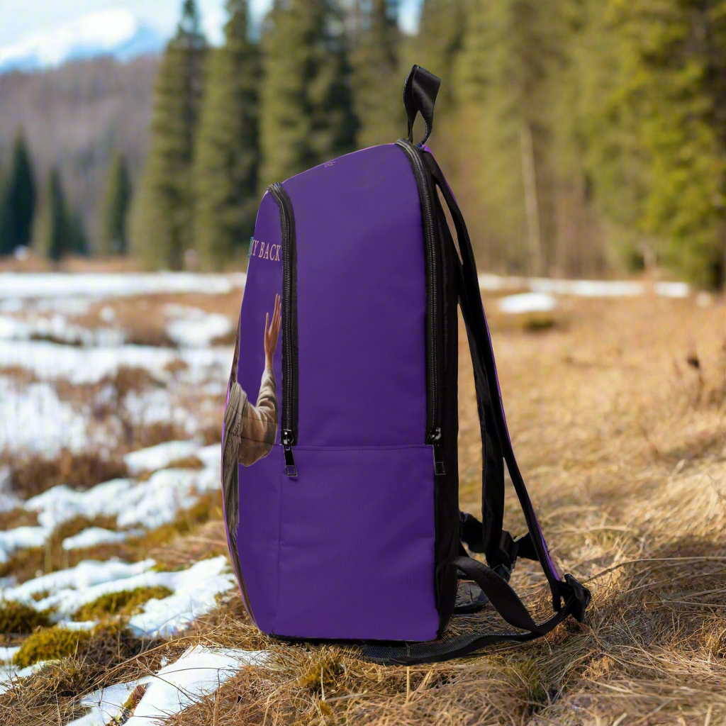 "Jesus Has My Back" Christian Backpack (Choose Purple Shade)