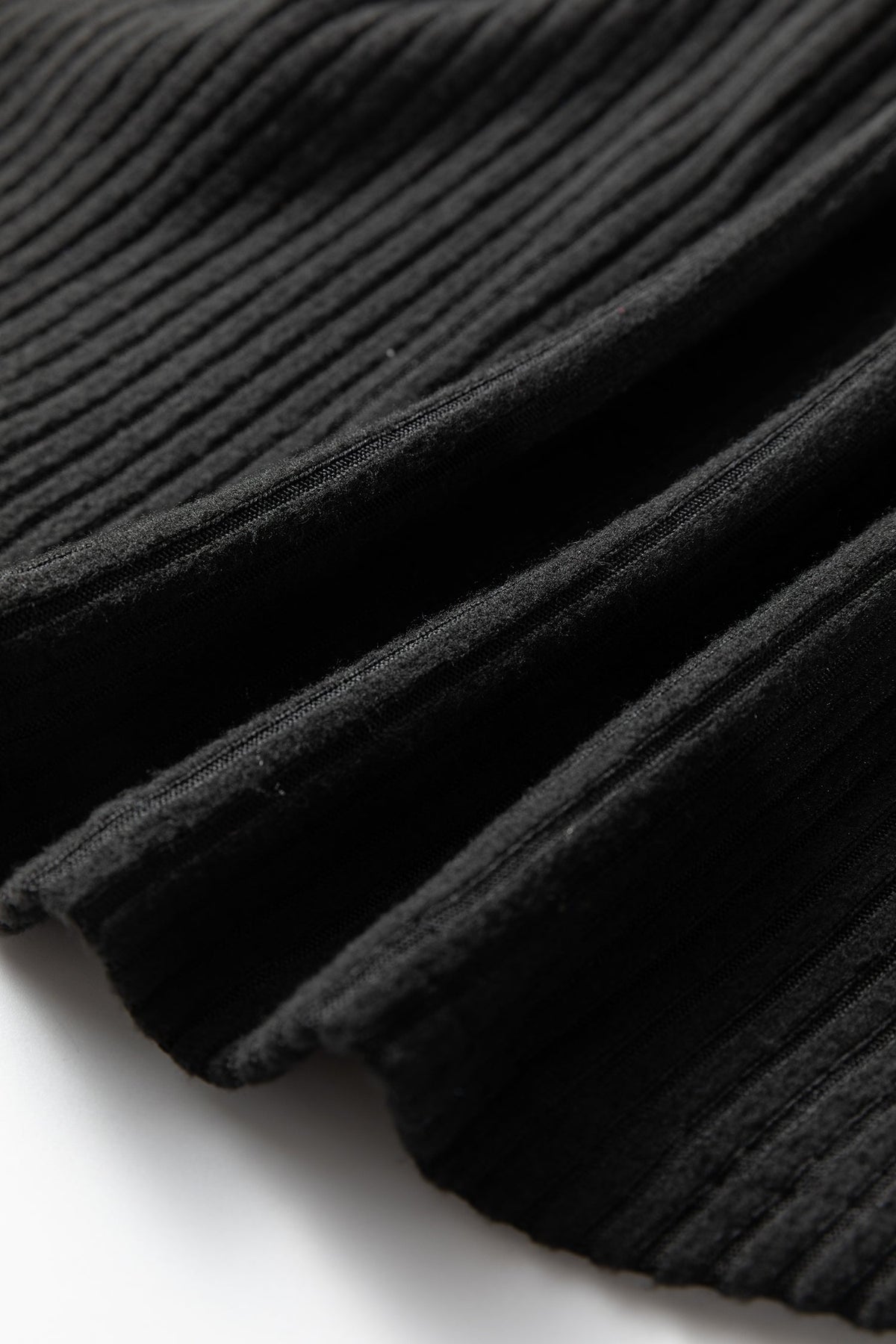 Black Ribbed Notched Neck Knit Long Sleeve Leggings Two Pieces Lounge Set