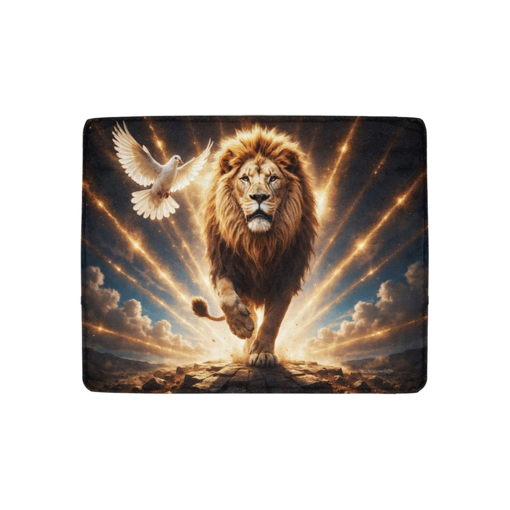 Lion of Judah, Holy Spirit, Clouds and Golden Rays -Ultra-Soft Micro Fleece Blanket (4 sizes)