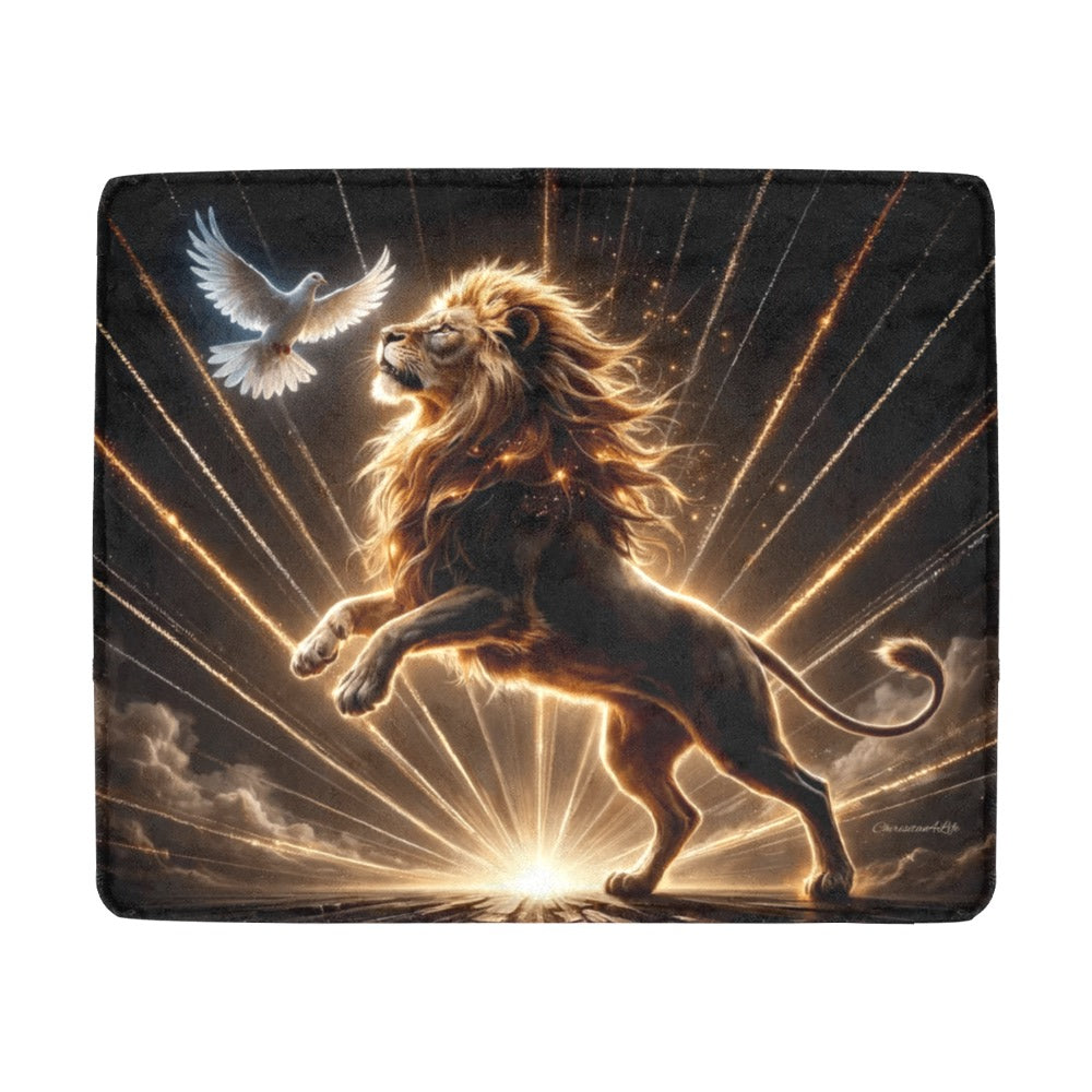 Lion of Judah and Holy Spirit with Golden Rays -Ultra Soft Micro Fleece Blanket (multiple sizes)