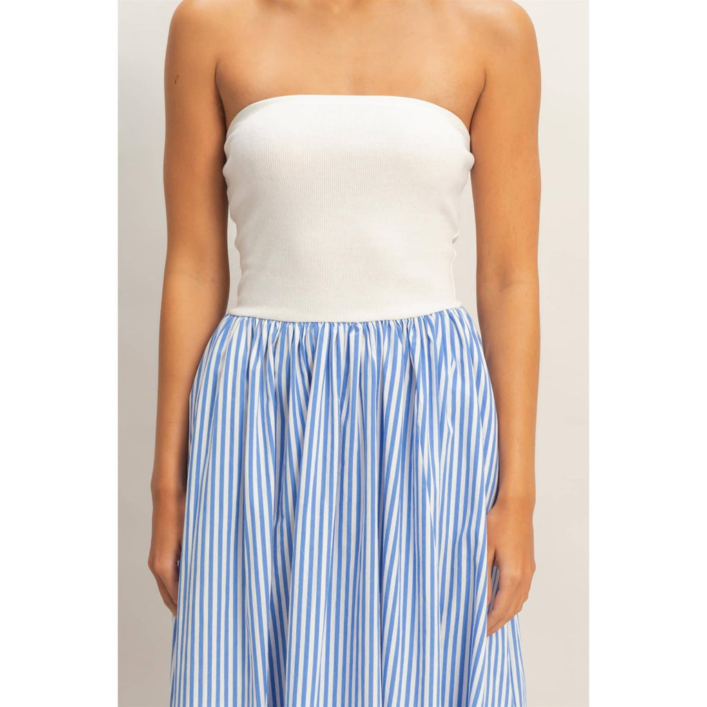 Zarie Striped Strapless Dress