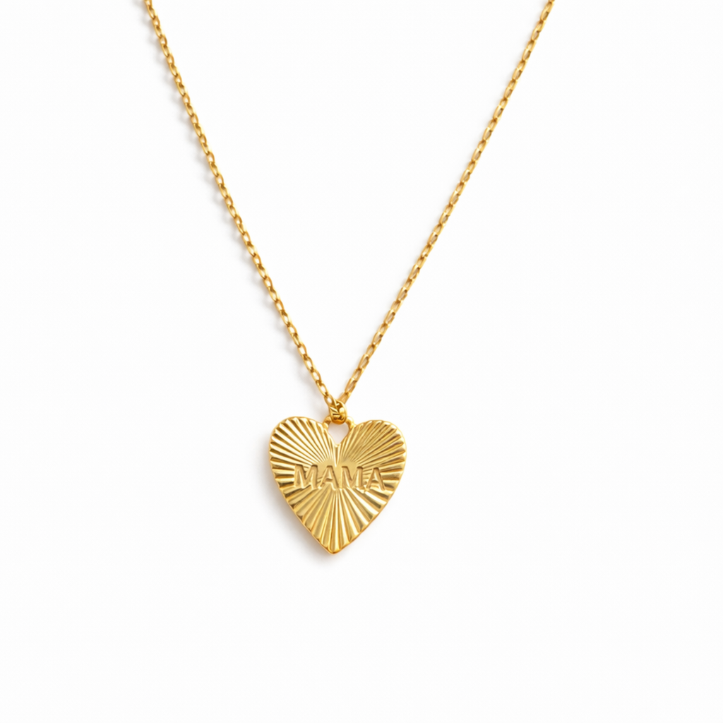 Golden Glow Mama Heart Necklace