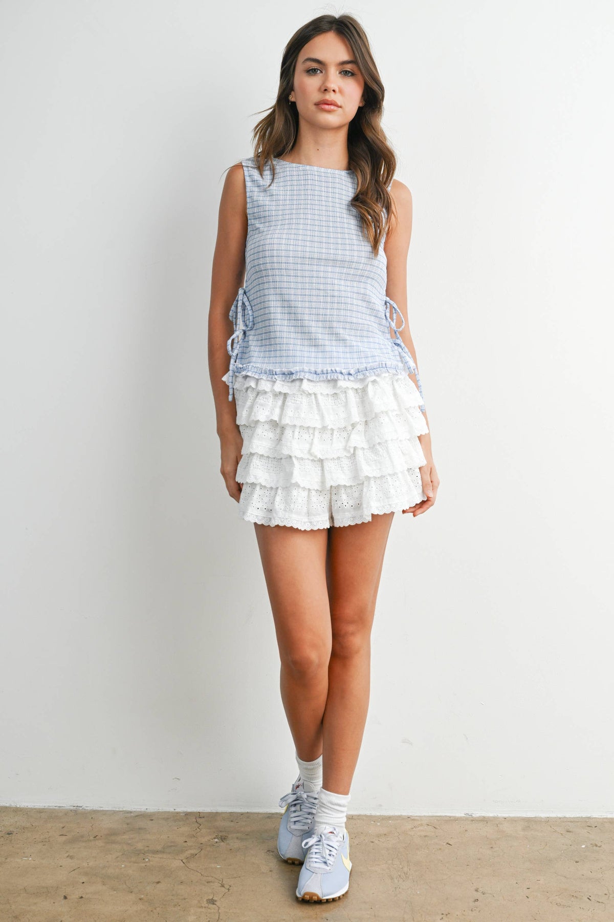 Cordelia Checkered Lace-Up Vest