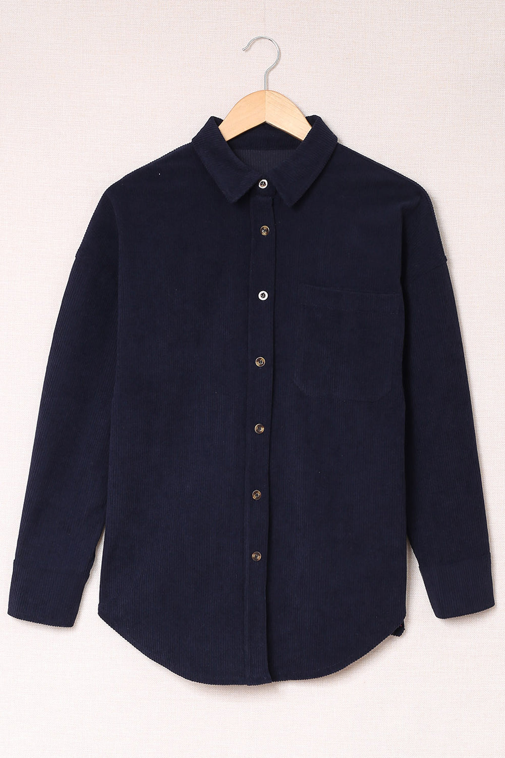 Pink Corduroy Button Pocket Shirt