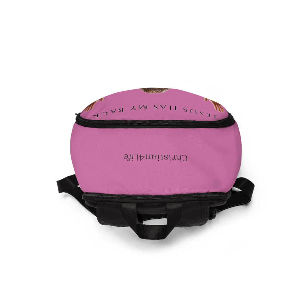 "Jesus Has My Back" Christian Backpack (Choose Pink Shade)