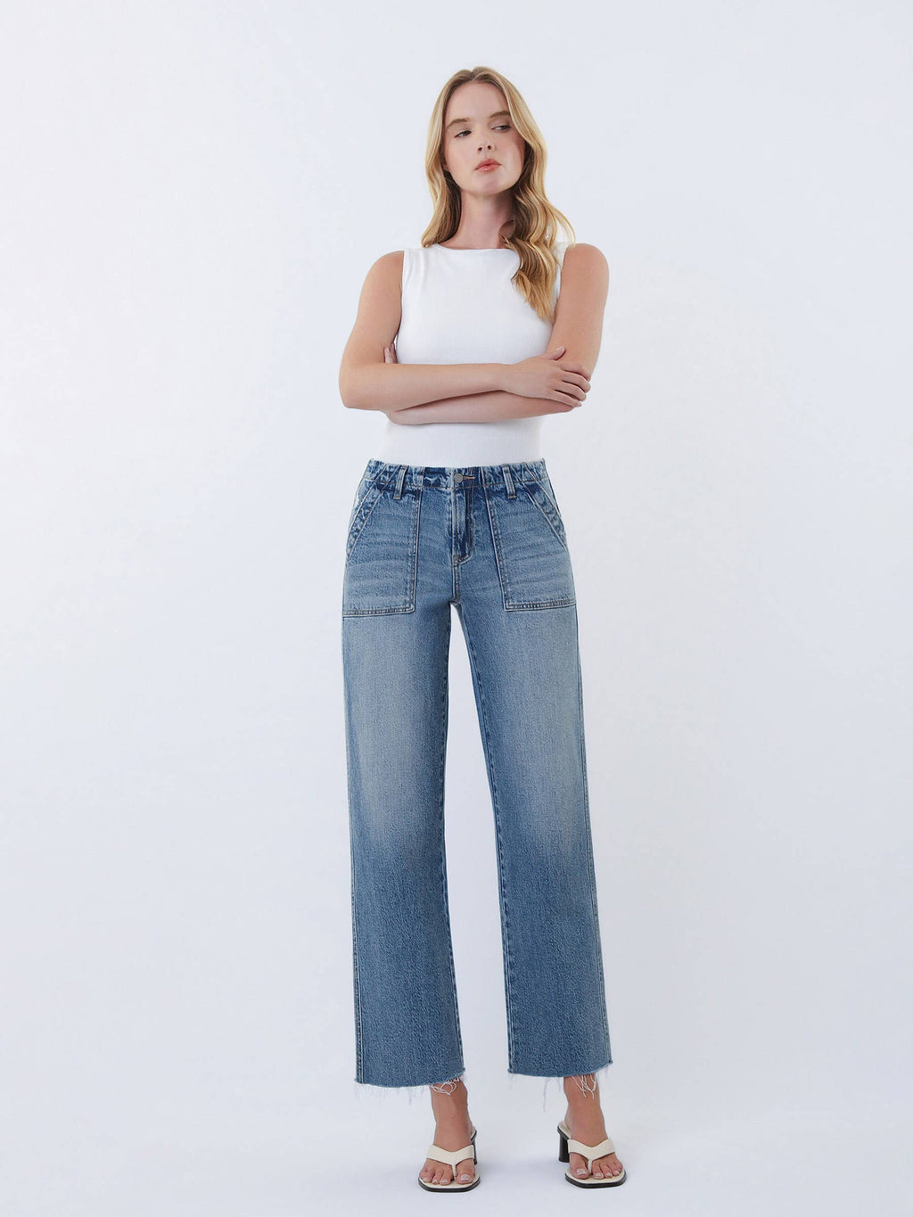 Aileeah High Rise Patch Pocket Jeans
