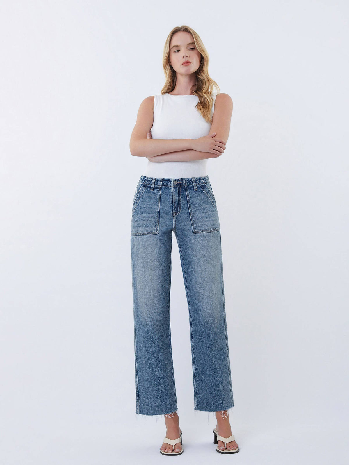 Aileeah High Rise Patch Pocket Jeans