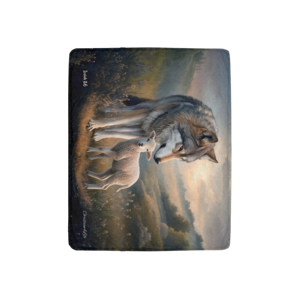 Wolf and Lamb-Isaiah 11:6 -Ultra-Soft Micro Fleece Blanket (multiple sizes)