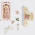 KitschPop™️Curved Claw Clip 7pc Set Vintage- Pearlized Cream