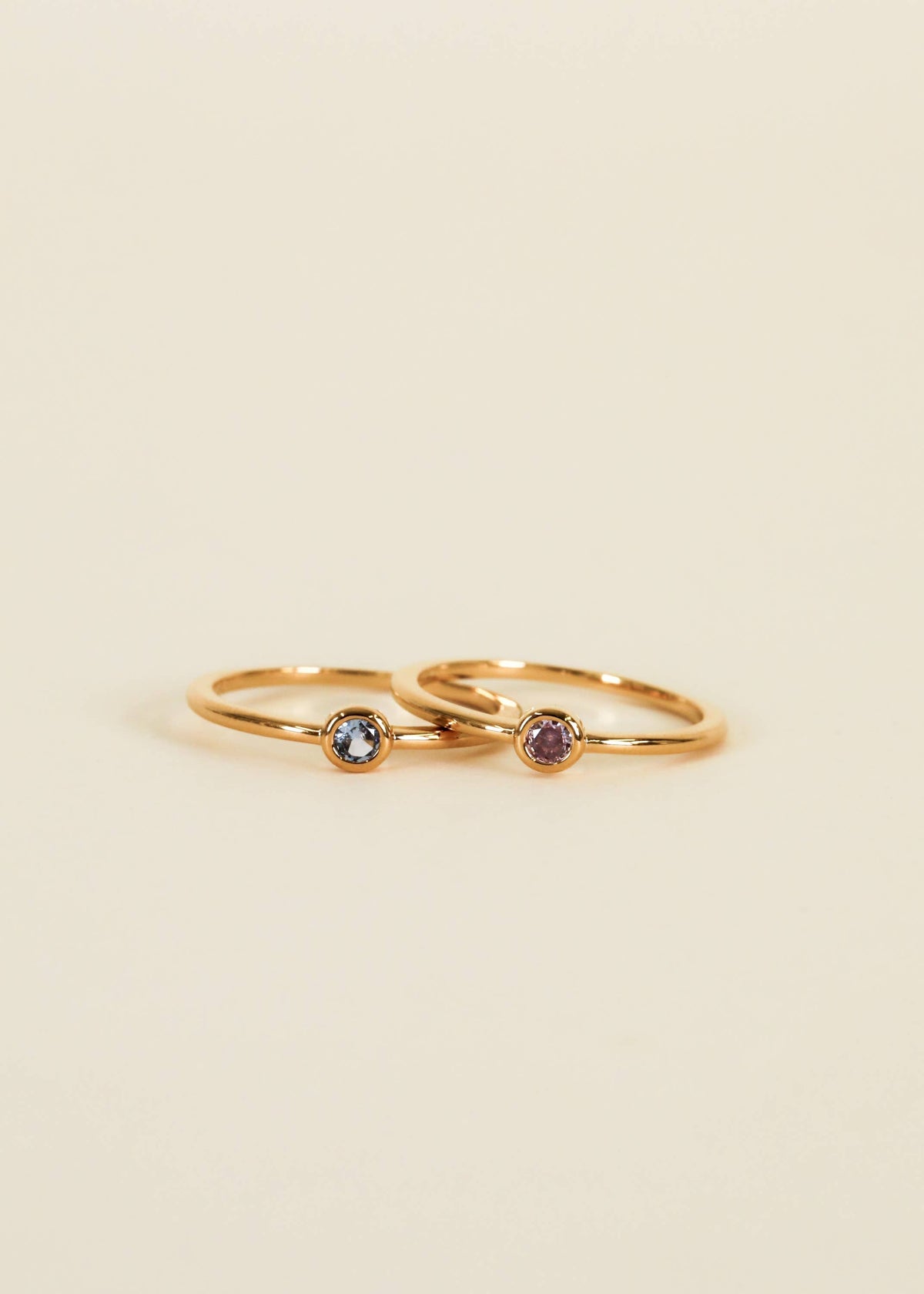 Gold Rings - Simple Stud Lavender