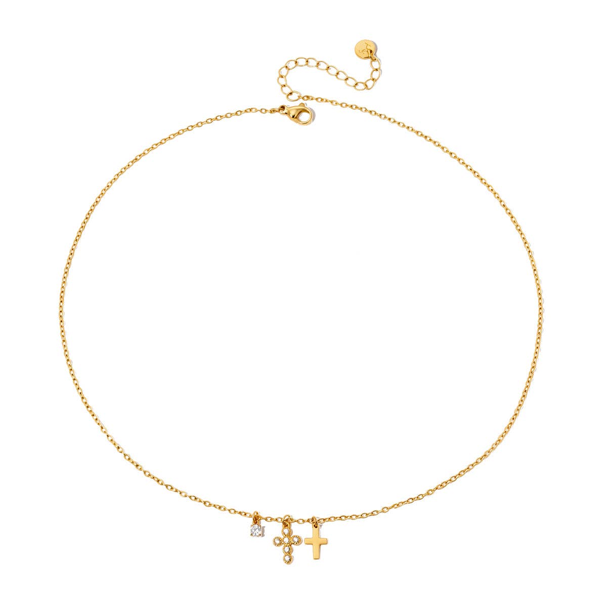 Petite Double Cross Necklace
