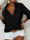 Women's Lapel Shirt Long Sleeve Casual Button Shirt