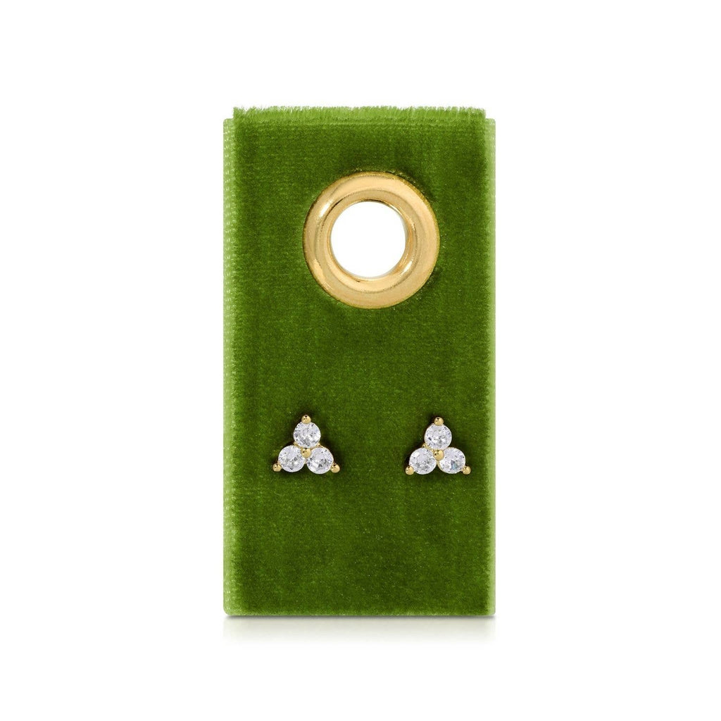 Triple Cluster Studs on Velvet Tag
