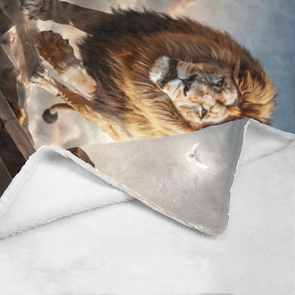 Lion of Judah and Holy Spirit Ultra Soft Micro Fleece Blanket (multiple sizes)