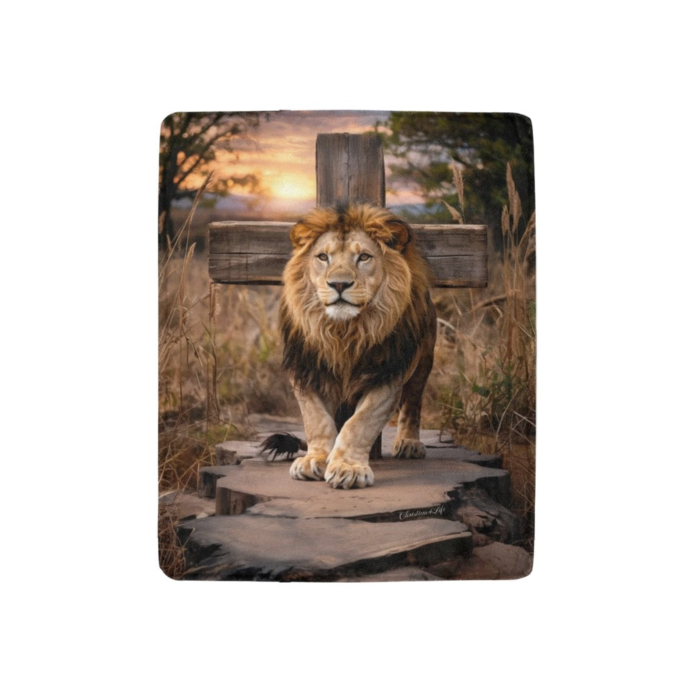 Lion of Judah, Rock and Cross - Ultra-Soft Micro Fleece Blanket (multiple sizes)
