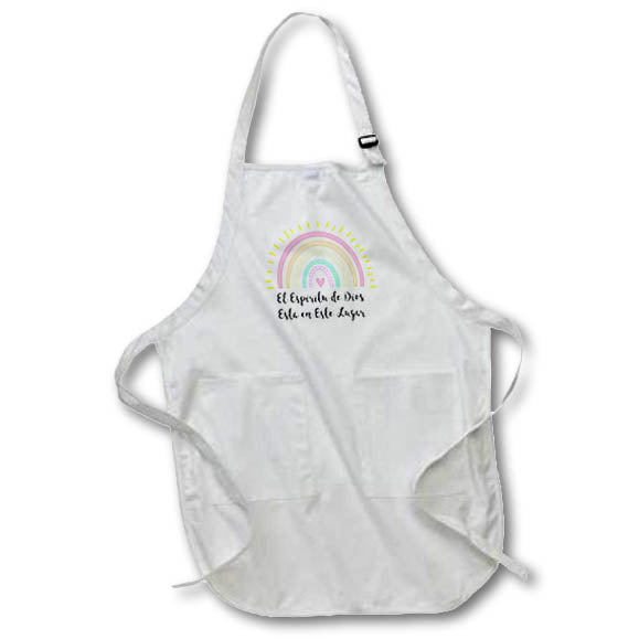 Apron - El Espiritu de Dios esta en este Lugar - Spanish Christian Quote Boho Rainbow