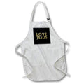 Apron - Love Jesus elegant Christian text of yellow color on black backdrop Alexis Design - Religion